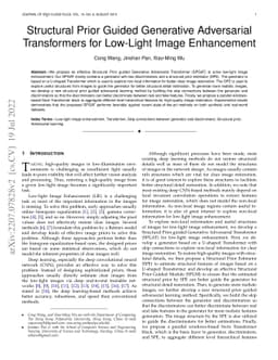 Structural Prior Guided Generative Adversarial Transformers for
  Low-Light Image Enhancement