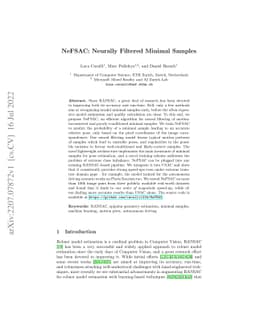 NeFSAC: Neurally Filtered Minimal Samples