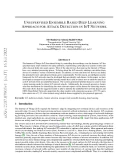 Unsupervised Ensemble Based Deep Learning Approach for Attack Detection
  in IoT Network