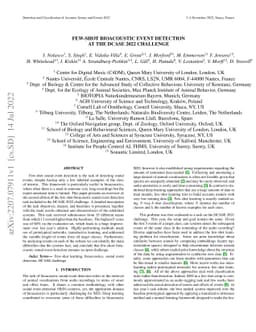 Few-shot bioacoustic event detection at the DCASE 2022 challenge