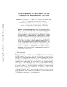 Semi-Supervised Keypoint Detector and Descriptor for Retinal Image
  Matching