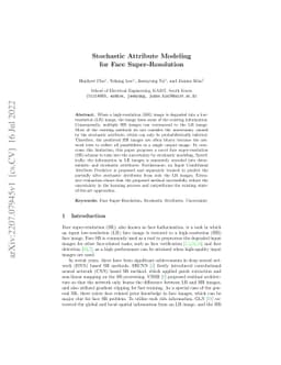 Stochastic Attribute Modeling for Face Super-Resolution