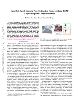 Level Set-Based Camera Pose Estimation From Multiple 2D/3D
  Ellipse-Ellipsoid Correspondences