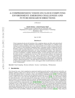 A Comprehensive Vision on Cloud Computing Environment: Emerging
  Challenges and Future Research Directions