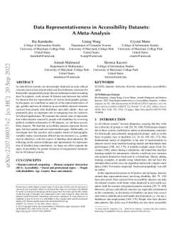 Data Representativeness in Accessibility Datasets: A Meta-Analysis