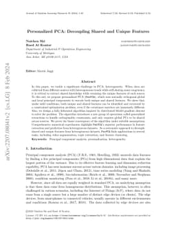 Personalized PCA: Decoupling Shared and Unique Features