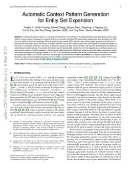 Automatic Context Pattern Generation for Entity Set Expansion