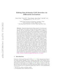Editing Out-of-domain GAN Inversion via Differential Activations