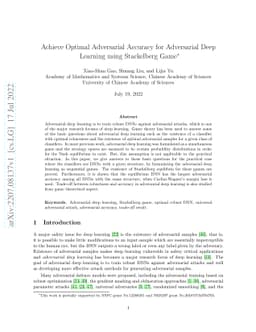 Achieve Optimal Adversarial Accuracy for Adversarial Deep Learning using
  Stackelberg Game