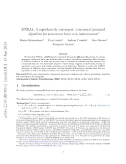 SPIRAL: A superlinearly convergent incremental proximal algorithm for
  nonconvex finite sum minimization