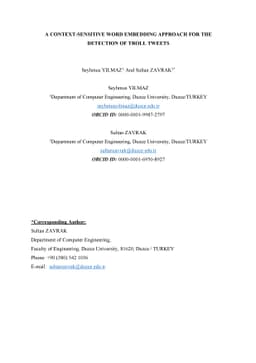 A Context-Sensitive Word Embedding Approach for The Detection of Troll
  Tweets
