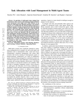 Task Allocation with Load Management in Multi-Agent Teams