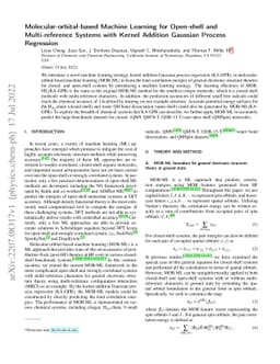 Molecular-orbital-based Machine Learning for Open-shell and
  Multi-reference Systems with Kernel Addition Gaussian Process Regression