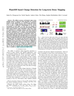 PlaneSDF-based Change Detection for Long-term Dense Mapping
