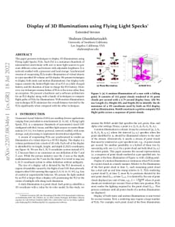 Display of 3D Illuminations using Flying Light Specks