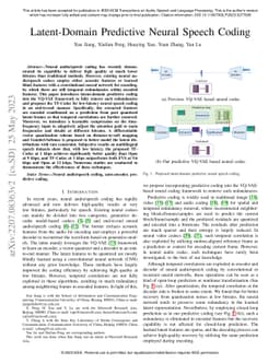 Latent-Domain Predictive Neural Speech Coding