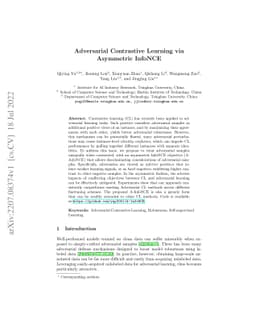 Adversarial Contrastive Learning via Asymmetric InfoNCE