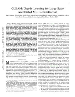 GLEAM: Greedy Learning for Large-Scale Accelerated MRI Reconstruction