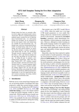 STT: Soft Template Tuning for Few-Shot Adaptation