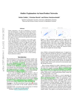 Outlier Explanation via Sum-Product Networks