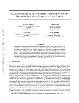 Fast Convergence of Optimistic Gradient Ascent in Network Zero-Sum
  Extensive Form Games