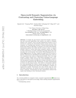 Open-world Semantic Segmentation via Contrasting and Clustering
  Vision-Language Embedding