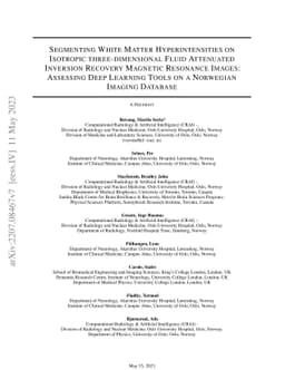Segmenting white matter hyperintensities on isotropic three-dimensional
  Fluid Attenuated Inversion Recovery magnetic resonance images: Assessing deep
  learning tools on norwegian imaging database