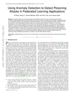 Using Anomaly Detection to Detect Poisoning Attacks in Federated Learning Applications