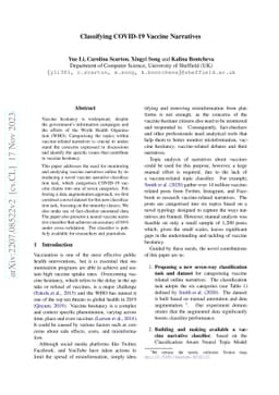 Classifying COVID-19 vaccine narratives