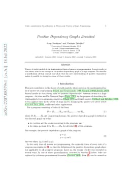 Positive Dependency Graphs Revisited