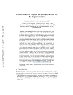 Latent Partition Implicit with Surface Codes for 3D Representation