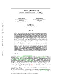 Active Exploration for Inverse Reinforcement Learning