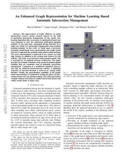 An Enhanced Graph Representation for Machine Learning Based Automatic
  Intersection Management