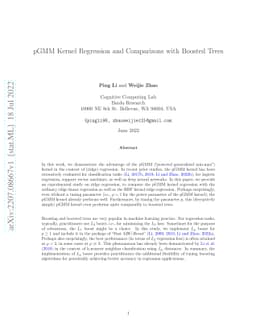 pGMM Kernel Regression and Comparisons with Boosted Trees