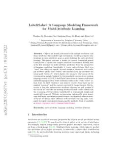 Label2Label: A Language Modeling Framework for Multi-Attribute Learning