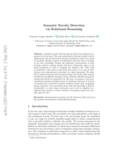 Semantic Novelty Detection via Relational Reasoning
