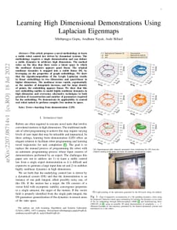 Learning High Dimensional Demonstrations Using Laplacian Eigenmaps