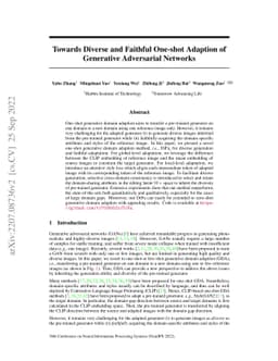 Towards Diverse and Faithful One-shot Adaption of Generative Adversarial
  Networks