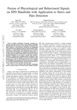 Fusion of Physiological and Behavioural Signals on SPD Manifolds with
  Application to Stress and Pain Detection