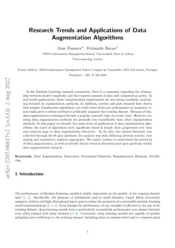 Research Trends and Applications of Data Augmentation Algorithms