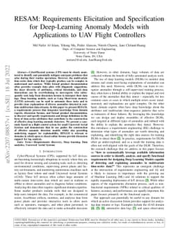 RESAM: Requirements Elicitation and Specification for Deep-Learning
  Anomaly Models with Applications to UAV Flight Controllers