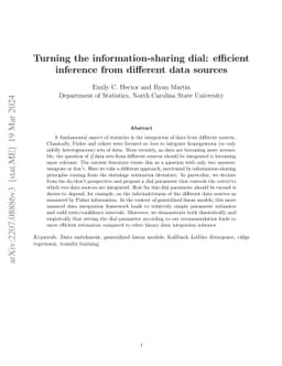 Turning the information-sharing dial: efficient inference from different
  data sources