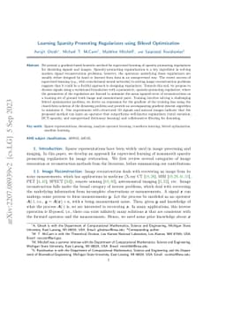 Learning Sparsity-Promoting Regularizers using Bilevel Optimization