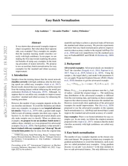 Easy Batch Normalization