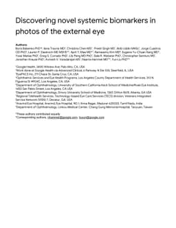 Discovering novel systemic biomarkers in photos of the external eye