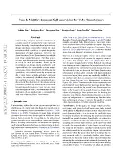 Time Is MattEr: Temporal Self-supervision for Video Transformers