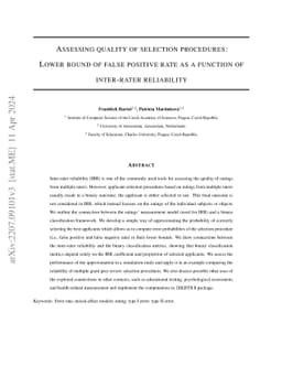 Assessing quality of selection procedures: Lower bound of false positive
  rate as a function of inter-rater reliability