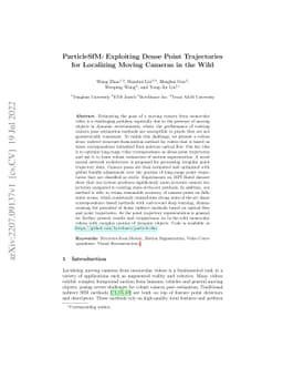 ParticleSfM: Exploiting Dense Point Trajectories for Localizing Moving
  Cameras in the Wild