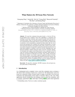 What Matters for 3D Scene Flow Network