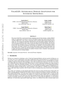 VoloGAN: Adversarial Domain Adaptation for Synthetic Depth Data